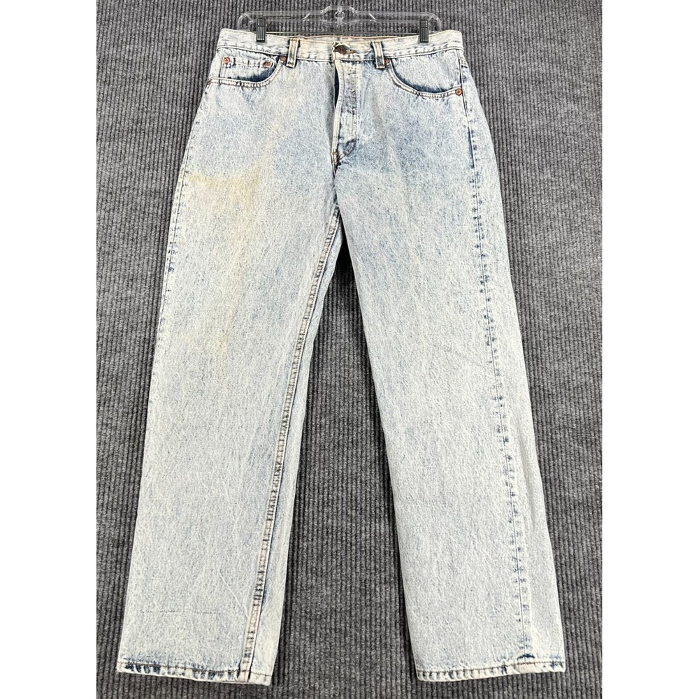Vintage Levis 511 Acid Wash Jeans Button Fly USA Made Mens 34x30 1990's Denim
